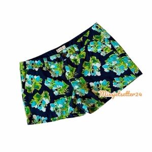 EUC Navy Blue Green Floral MERONA SHORTS Size 8 Spring Summer